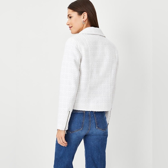 Ann Taylor Tweed Moto Jacket Size 12 NWT - Picture 4 of 7